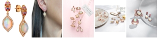 Le Vian Opal (1-5/8 ct. t.w.), Multi-Sapphire (1/2 ct. t.w.) and Diamond (1/4 ct. t.w.) Drop Earrings in 14k Rose Gold